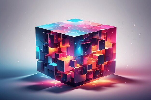 Glowing cube abstracte achtergrond