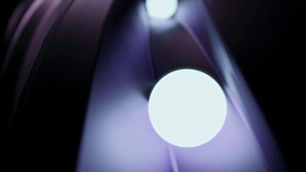 Glowing d ballen bewegen op oppervlak ontwerp neon ballen rollen langs d track glowing balls rollen langs pad