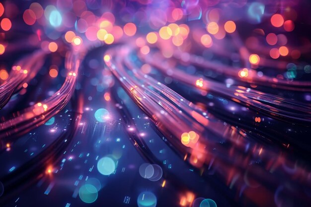 Glowing data cables die informatie overbrengen IT-concepttechnologie Databeveiliging