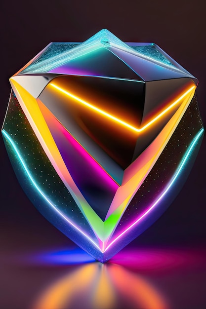 Glowing diamond neon lights Abstract colorful jewels sparkling background wallpaper