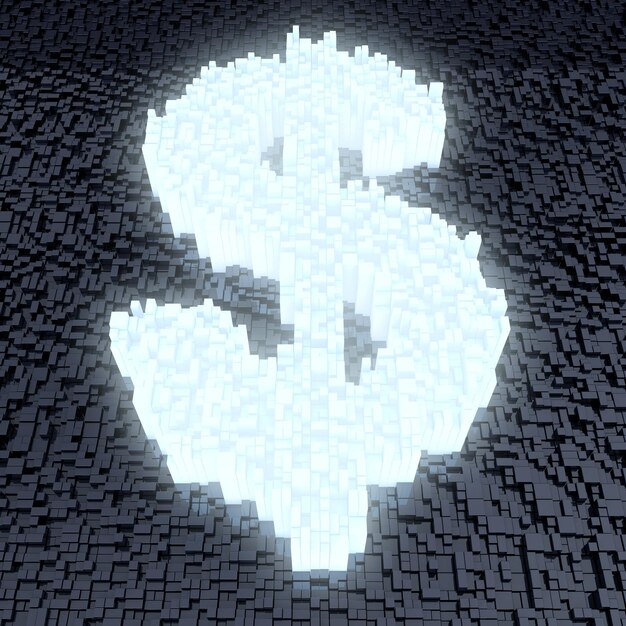 Glowing dollar sign