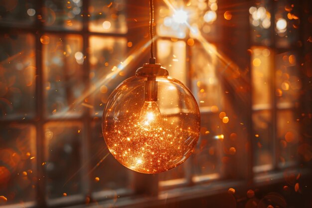 Фото glowing edison bulb in magical ambience warmth and light