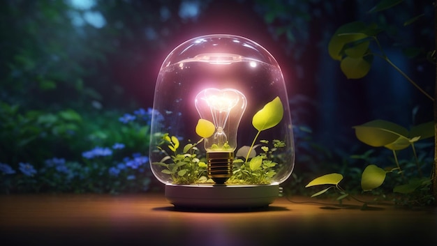 Светящийся электрический свет в природе освещает яркие идеи