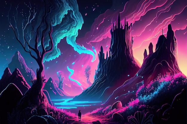 Glowing fantasy fairy land