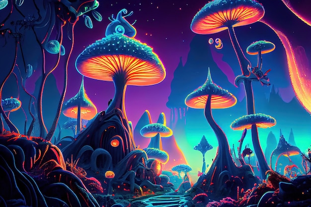 Glowing fantasy fairy land