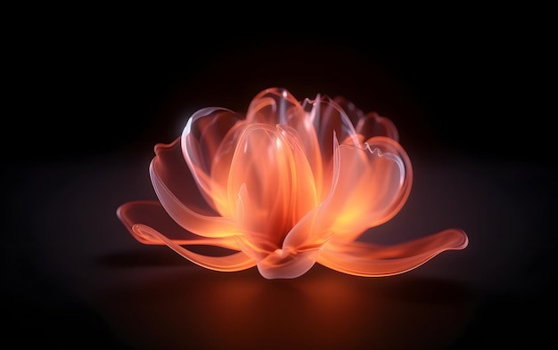 A glowing flower in the dark