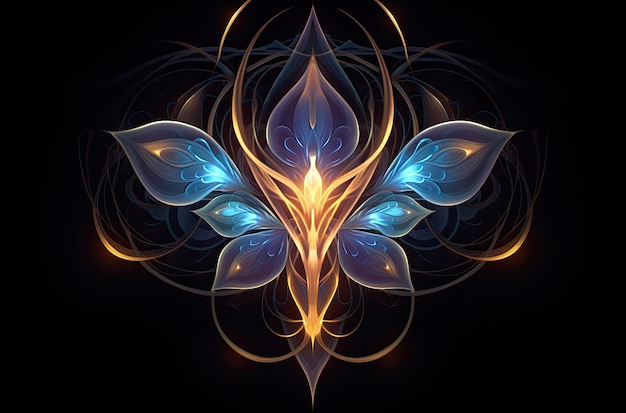 a glowing flower with swirls and swirls