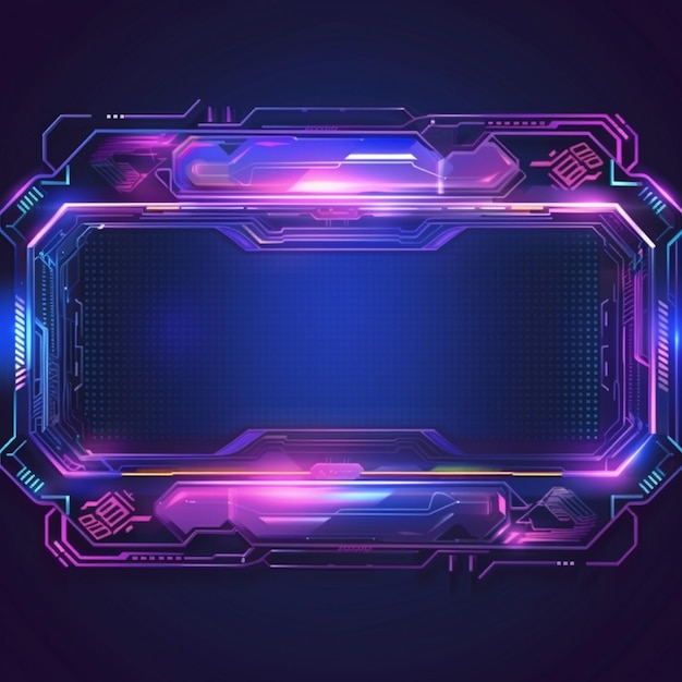 Glowing Frame Futuristic Technology Abstract Background