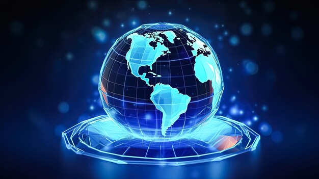 Glowing globe Earth on a neon canvas a vivid symbol urging energysaving actions for the conservation of our radiant planet