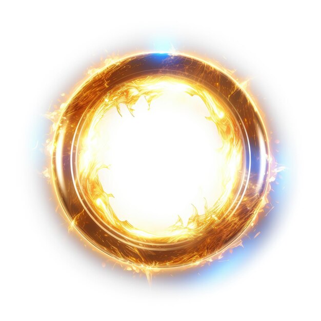 glowing golden circle on dark background