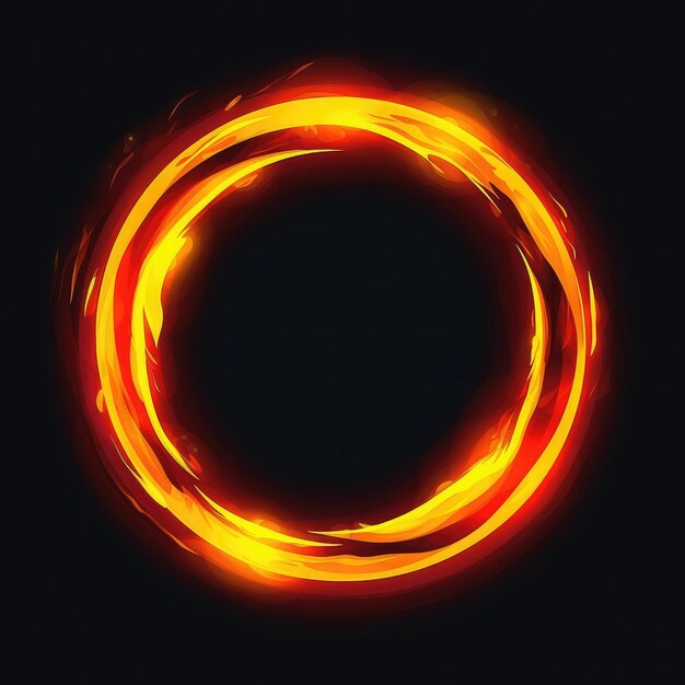 Foto cerchio dorato luminoso su sfondo scuro
