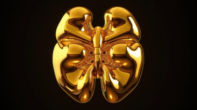 Photo glowing golden human kidneys