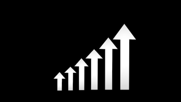 Photo glowing graph on a black background businessman visual screen business development to success and growing growth concept