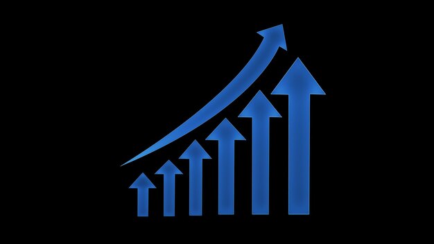 Photo glowing graph on a black background neon business graph future technology and business financial stock graph