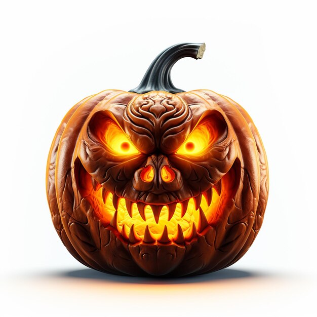 Glowing Halloween Pumpkin isolated background