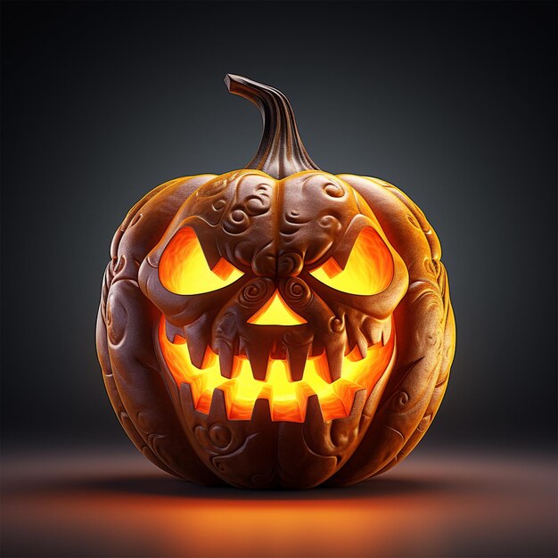 Glowing Halloween Pumpkin isolated background