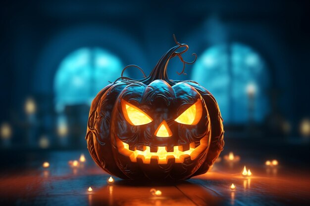 glowing Halloween pumpkin