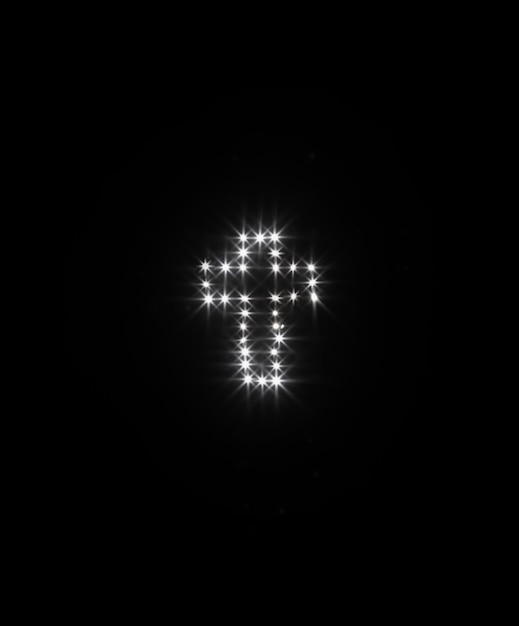 glowing Holy Cross in the starry sky