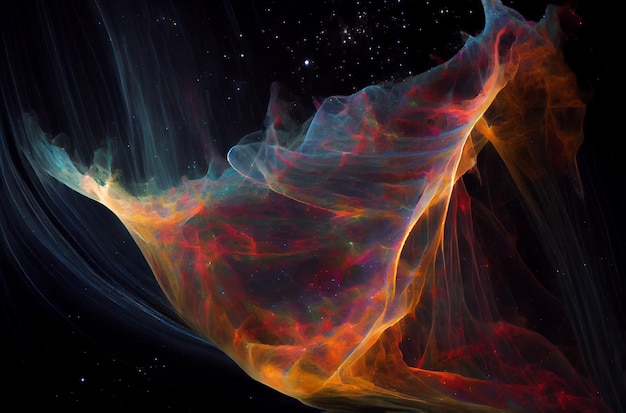 Glowing huge nebula with young stars Space background 3d illustration Generating Ai