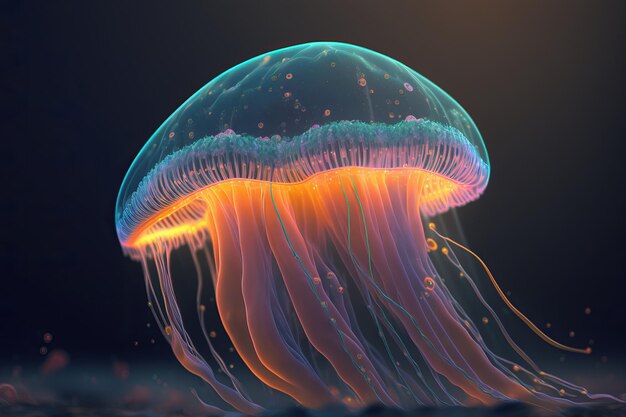 Glowing jellyfish AI Generative