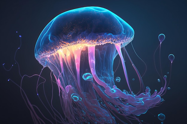 Glowing jellyfish AI Generative