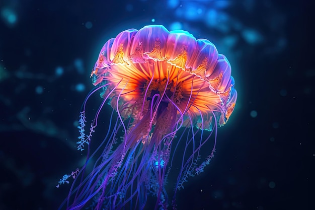 Glowing jellyfish