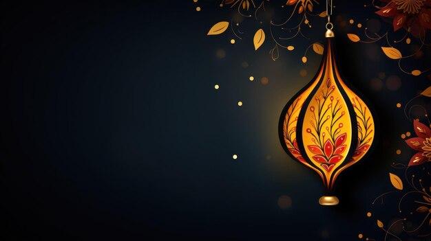 Photo glowing lantern illustration backdrop