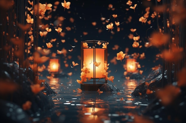 Glowing lanterns made of delicate flower petals an 00117 00