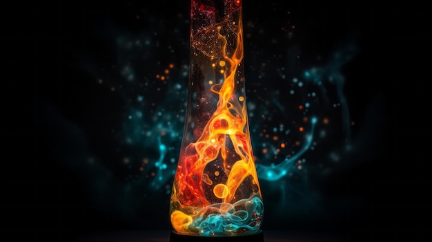 Photo glowing lava lamp