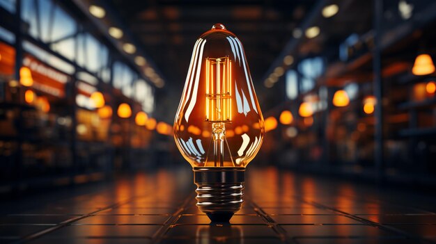 glowing light bulb on a dark background