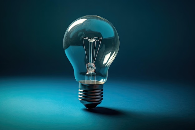 Glowing light bulb with a filament inside Generative AI