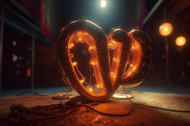 A glowing light bulb with the letter d on it