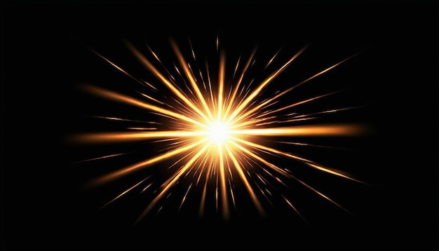 Photo glowing light burst explosion on black background vector illustration light effect decoration ray