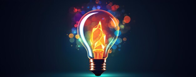 Photo glowing lightbulb symbolizing creativity innovation and ideas concept lightbulb creativity innovation ideas
