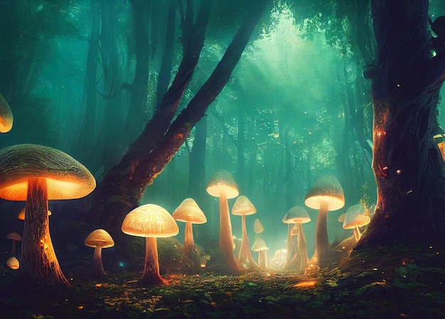 Glowing mushroom lamps