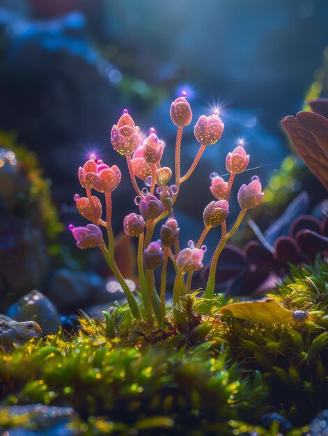 Glowing Mushroom Spores in the Forest