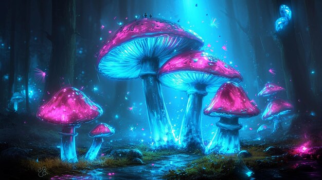 glowing mushrooms