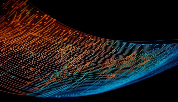 Светящиеся неоновые круги зажигают яркие цвета ночной жизни, созданные искусственным интеллектом