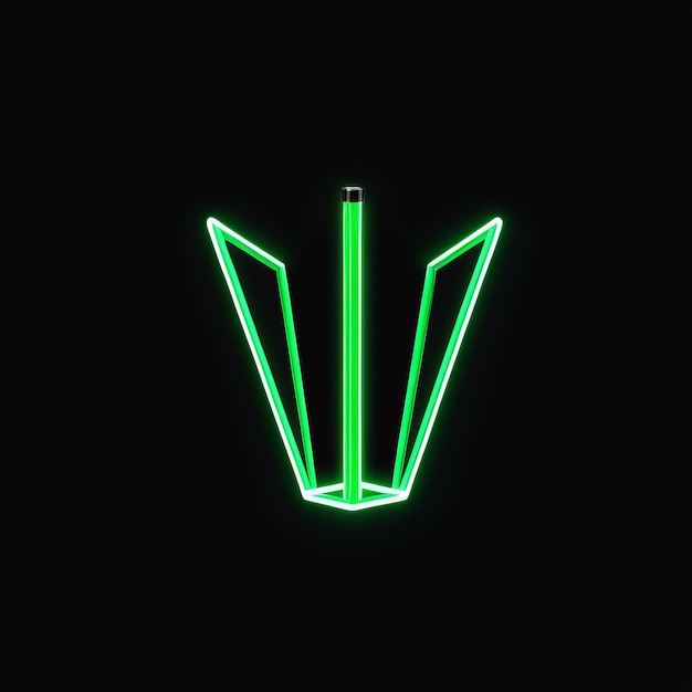 Photo glowing neon letter vglowing neon letter v