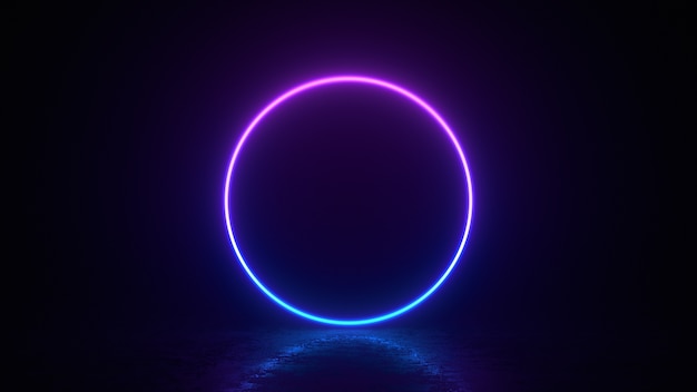 Светящийся неоновый фиолетовый круг