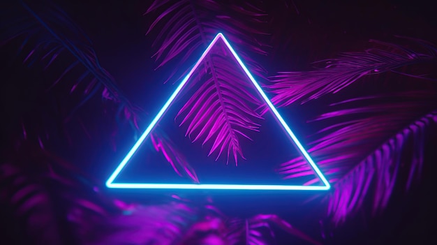 glowing neon triangle