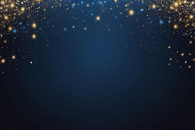 Светящиеся частицы в горошек на темно-синем фоне Вертикальный праздничный баннер Элегантный праздничный узор Векторная иллюстрация