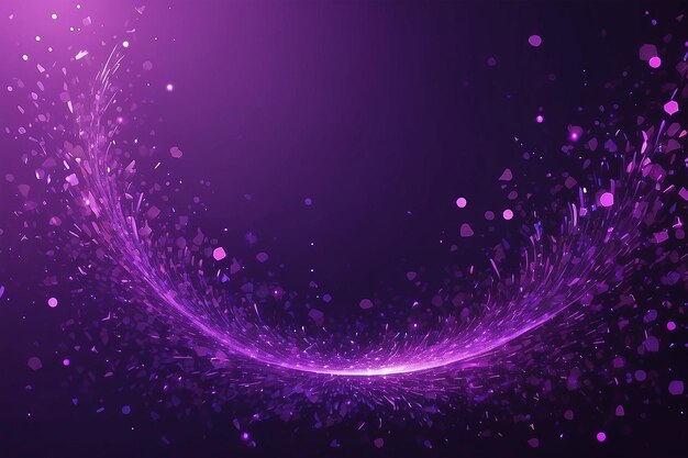 Glowing particles purple background