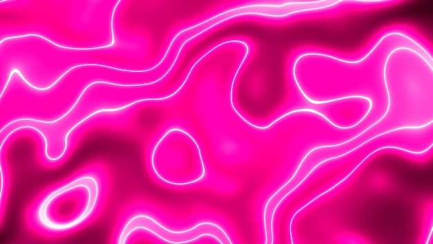 Photo glowing pink color wavy line wavy liquid line glowing 4k