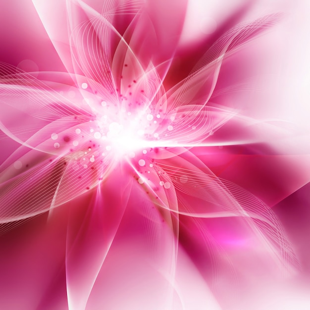 Glowing pink flower on a light background