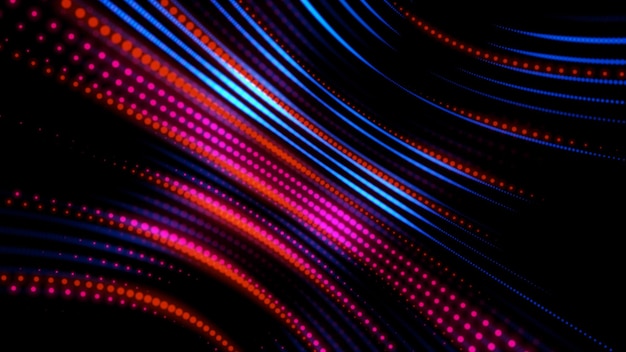 glowing pink  neon rays on a black background