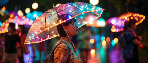 Glowing Rain A Magical Evening at the Lantern Festival