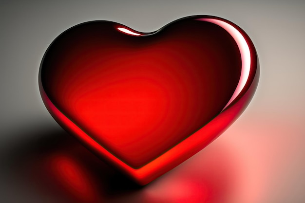 Glowing red heart