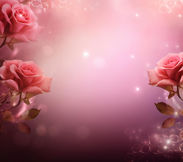 Фото Фон светящихся роз с копировальным пространством