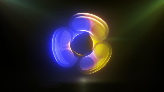 Glowing rotating blue yellow spinner